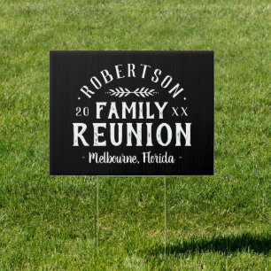 Modern Rustic Personalized Family Reunion Welcome Sign
