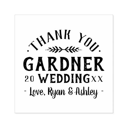 Modern Rustic Personalized Wedding Favor Stamp