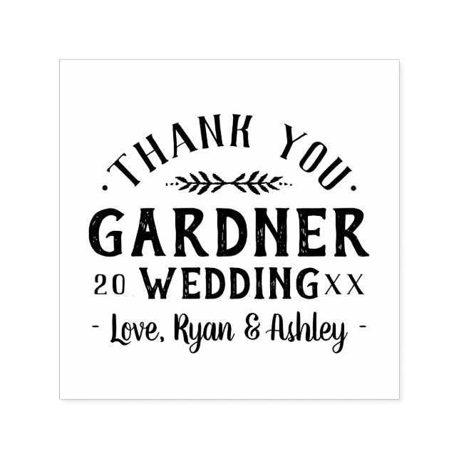 Modern Rustic Personalized Wedding Favor Stamp (Design)