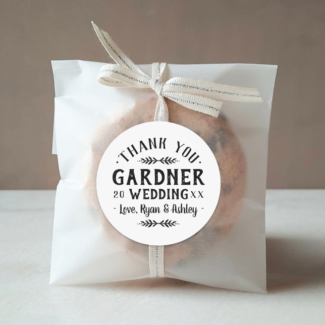 Modern Rustic Personalized Wedding Favor Stickers (Creator Uploaded)