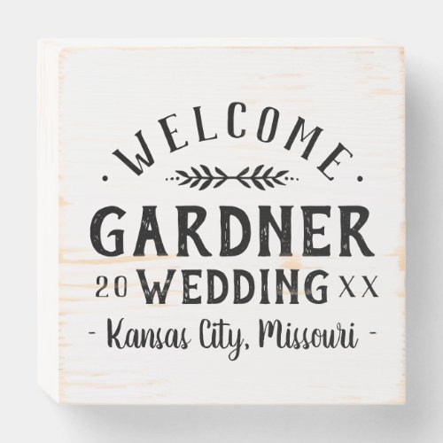 Modern Rustic Personalized Wedding Welcome Wooden Box Sign