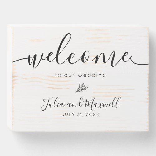 Modern Rustic Personalized Welcome to our Wedding Wooden Box Sign