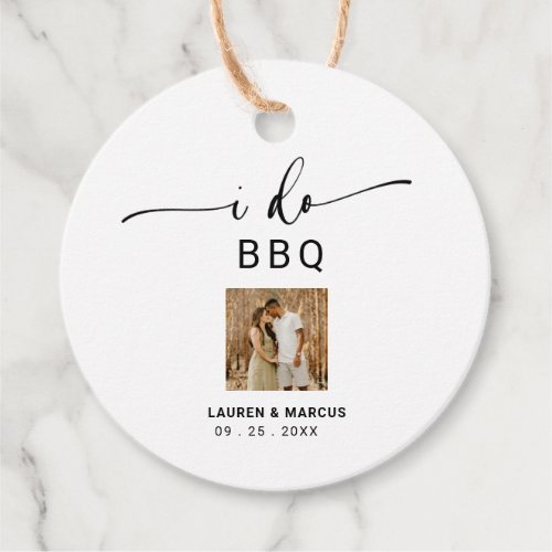 Modern Rustic Photo I Do BBQ  Favor Tags