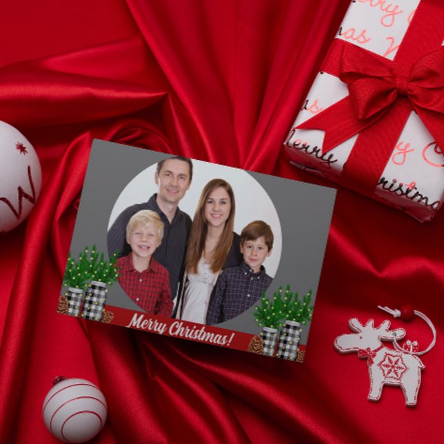 Modern Rustic Photo Personalized Christmas Cards (Creator Uploaded)