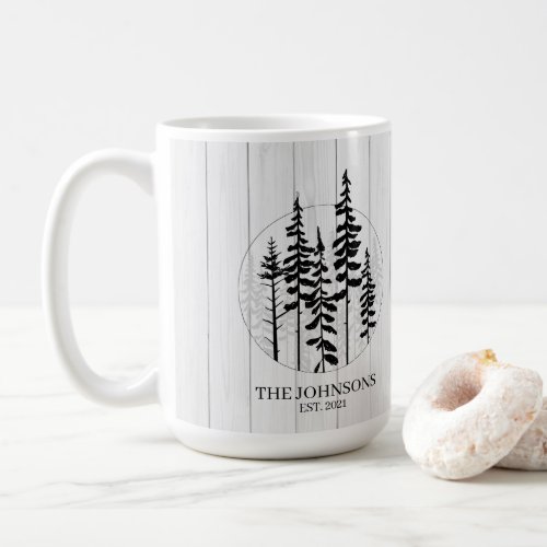 Modern Rustic Pine Tree Farmhouse Coffee Mug