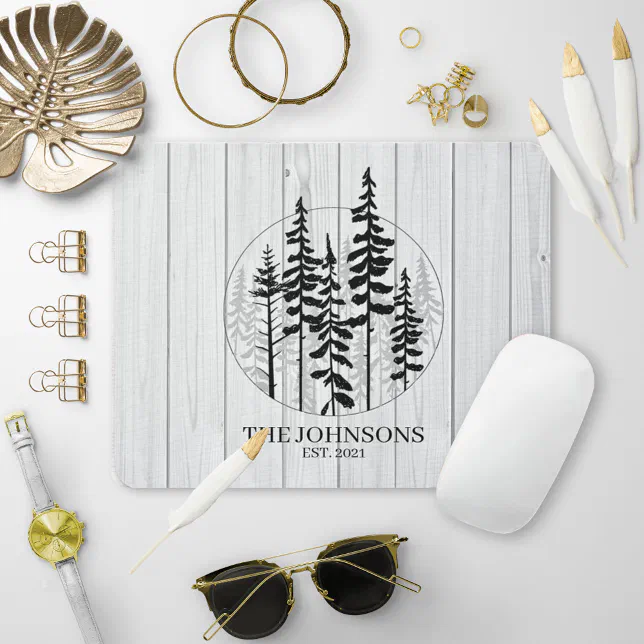 Modern Rustic Pine Tree Farmhouse Mouse Pad Zazzle