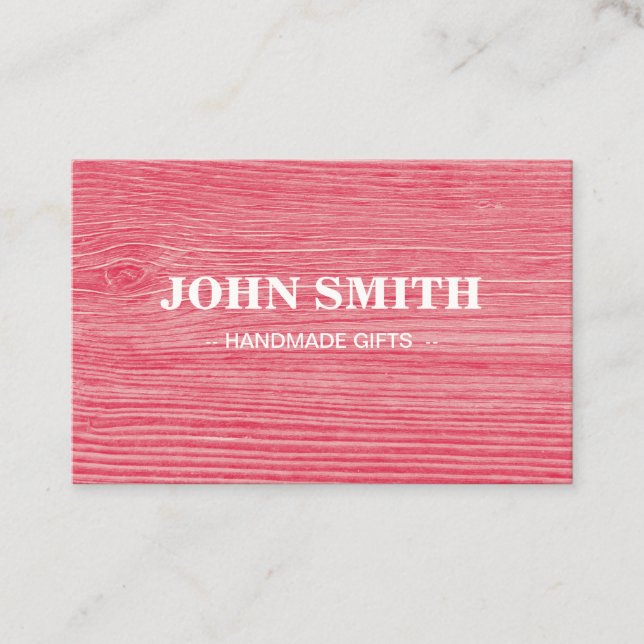 Modern Rustic pink wooden background Business Card (Front)