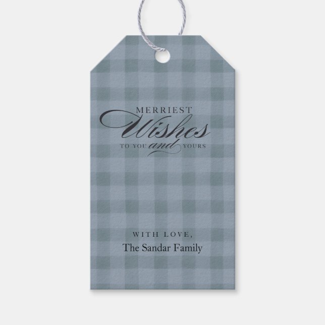 Modern Rustic Plaid Gift Tags Personalized  (Front)