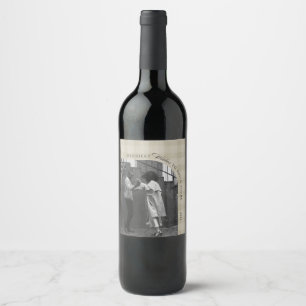 Modern Rustic Plaid Holiday Wine Label Personalize