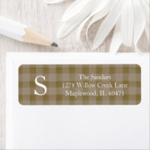 Modern Rustic Plaid Return Address Labels