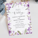 Modern Rustic Purple Flowers Wedding Invitation<br><div class="desc">This elegant invitation from Lavender Pressed Floral collections features purple watercolor florals with delicate greenery vines,  paired with a modern script font. Perfect for any season. To make advance changes,  select Personalize -> Edit using Design tool.</div>