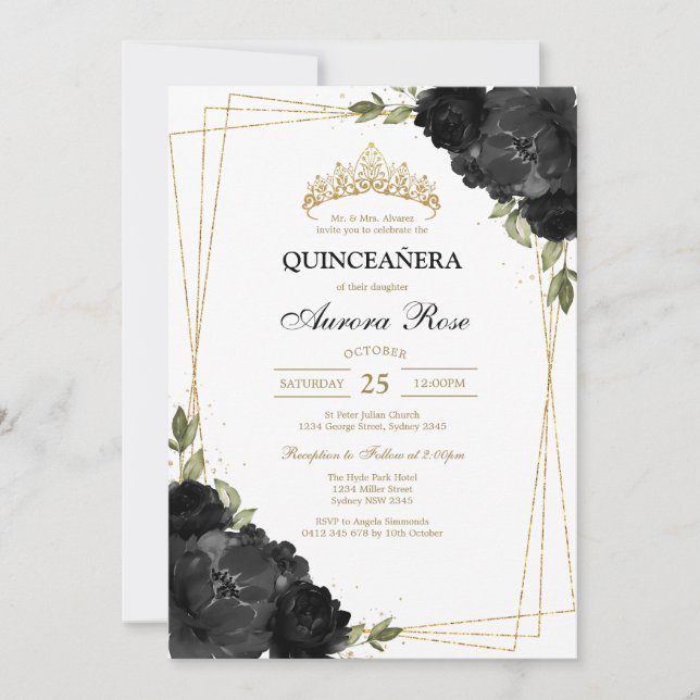 Modern Rustic Quinceanera Invitation (Front)