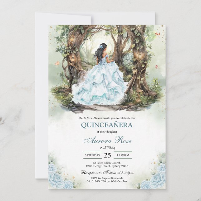 Modern Rustic Quinceanera Invitation (Front)