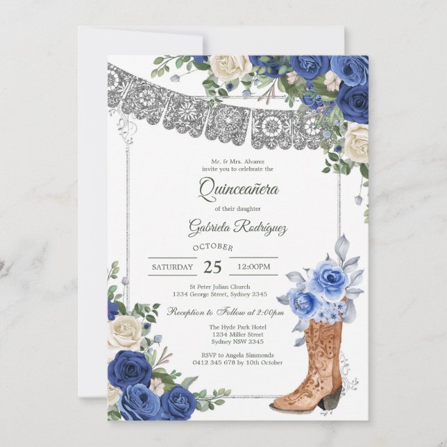Modern Rustic Quinceanera Invitation (Front)
