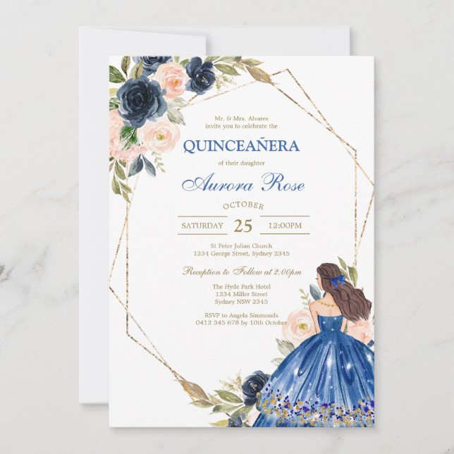 Modern Rustic Quinceanera Invitation (Front)