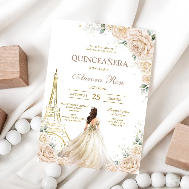 Modern Rustic Quinceanera Invitation (Creator Uploaded)