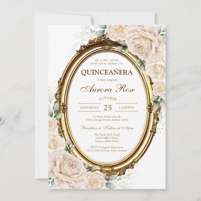 Modern Rustic Quinceanera Invitation (Front)