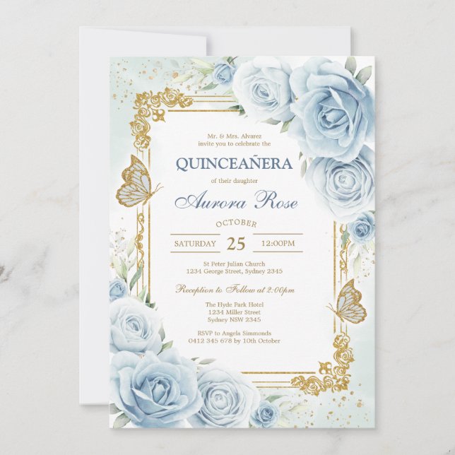 Modern Rustic Quinceanera Invitation (Front)