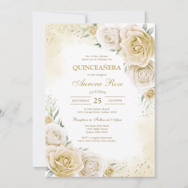 Modern Rustic Quinceanera Invitation (Front)