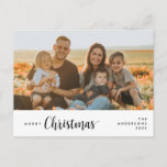 Modern Rustic Romantic, Merry Christmas Family Postcard<br><div class="desc">Merry Christmas. Celebrate the season with this family photo postcard It is fully customisable and personalised with your own greeting messages. Please add your return address for easy mailing. It is simple,  easy,  yet modern minimalist and festive. This is the perfect postcard for sending your holiday wishes.</div>