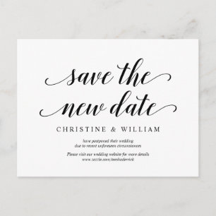 Modern Rustic Save the new date, Invites postponed