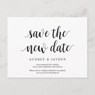 Black And White Save The Dates Postcards No Minimum Quantity Zazzle