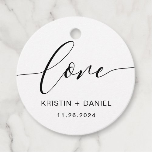 Modern Rustic Script Calligraphy Love Tag