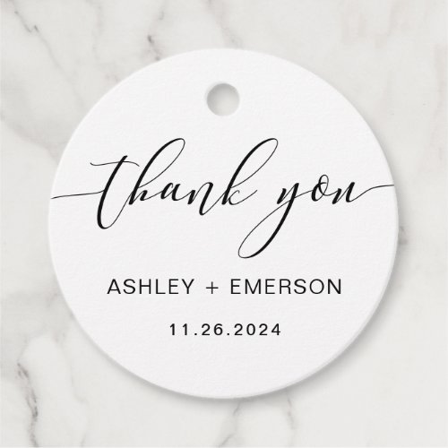 Modern Rustic Script Calligraphy Wedding Favor Tag