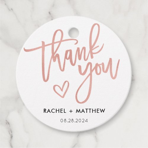 Modern Rustic Script Calligraphy Wedding Favor Tag