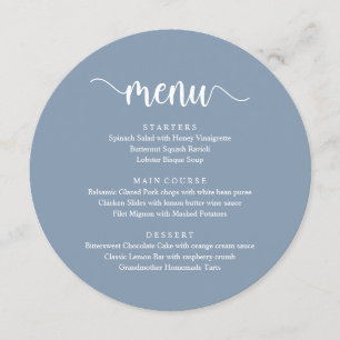 Modern Rustic Script, Wedding Dinner Menu