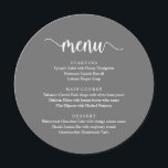 Modern Rustic Script, Wedding Dinner Menu<br><div class="desc">Modern Rustic Script,  in dark grey scheme,  Wedding Dinner Menu. A perfect menu card for your big day. You can change the script font colours and change the menu contents and fonts to meet your needs.
This design can be used for your birthday,  anniversary and other celebration.</div>