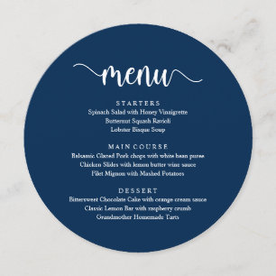 Modern Rustic Script, Wedding Dinner Menu