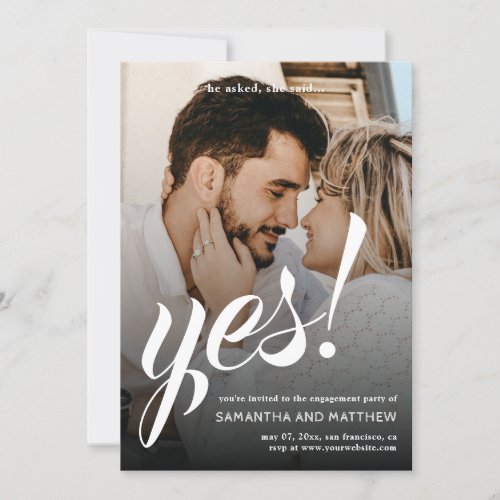 Modern Rustic She Said Yes Engagement Party  Invitation