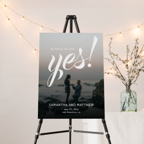 Modern Rustic She Said Yes Engagement Party Sign