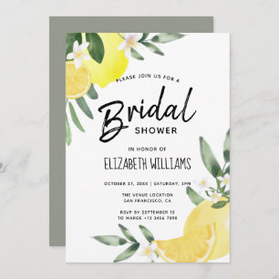Modern Rustic Summer Lemon Bridal Shower Invitation