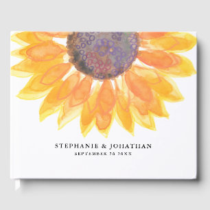 Modern Rustic Sunflower Guest Book