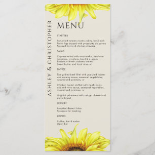 Modern Rustic Sunflower Wedding Menu