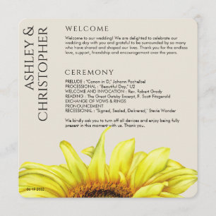 Modern Rustic Sunflower Wedding Program