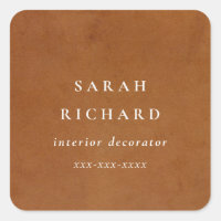 Modern Rustic Tan Leather Texture Custom Business