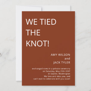 Modern Rustic Terracotta Wedding Announcement