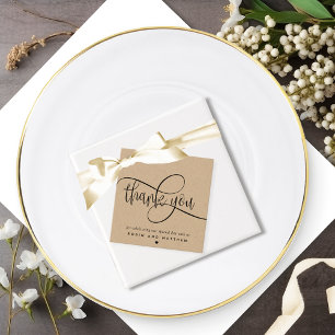 Modern Rustic, Thank You Script, Kraft Favor Tags