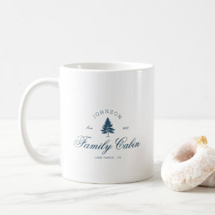Modern Rustic Trees Family Cabin Crew Preppy Blue Coffee Mug