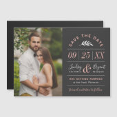 Modern Rustic Typography Photo Save the Date (Front/Back)