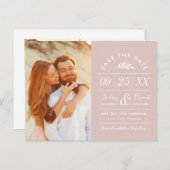Modern Rustic Typography Photo Save the Date Announcement Postcard (Front/Back)