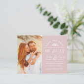 Modern Rustic Typography Photo Save the Date Announcement Postcard (Standing Front)