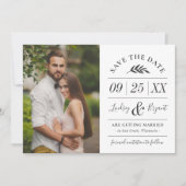 Modern Rustic Typography Photo Save the Date Invit Invitation (Front)