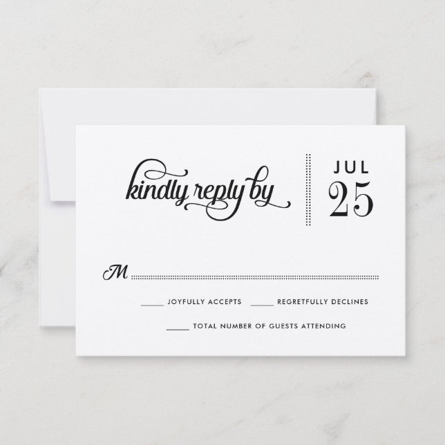 Modern Rustic Typography Wedding RSVP Card (Front)