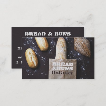 Modern Rustic Vintage Bakery Bread Cool Photograph Business Card