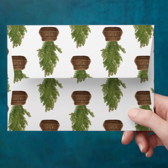 Modern Rustic Watercolor Christmas Tree Holiday Envelope (Hand)