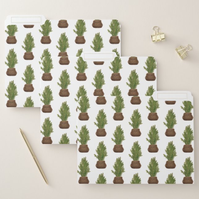 Modern Rustic Watercolor Christmas Tree Holiday File Folder (Set)